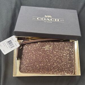 Coach Sparkling Brown Wristlet
